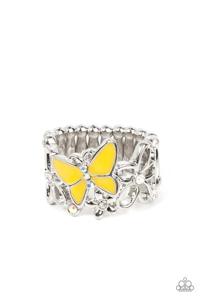 All FLUTTERED Up - Yellow - By Paparazzi