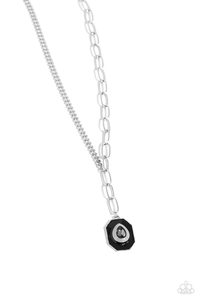 Hexagonal Hallmark - Silver - By Paparazzi