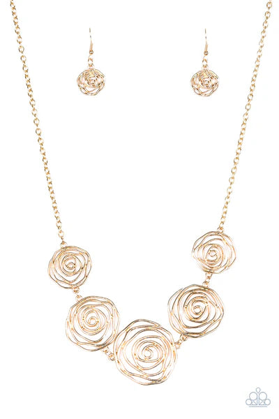 Rosy Rosette - Gold - By Paparazzi