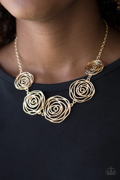Rosy Rosette - Gold - By Paparazzi