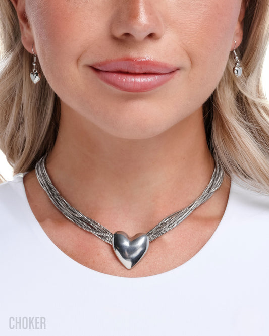 Gathered Galentine - Silver - by Paparazzi