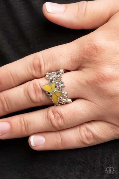All FLUTTERED Up - Yellow - By Paparazzi