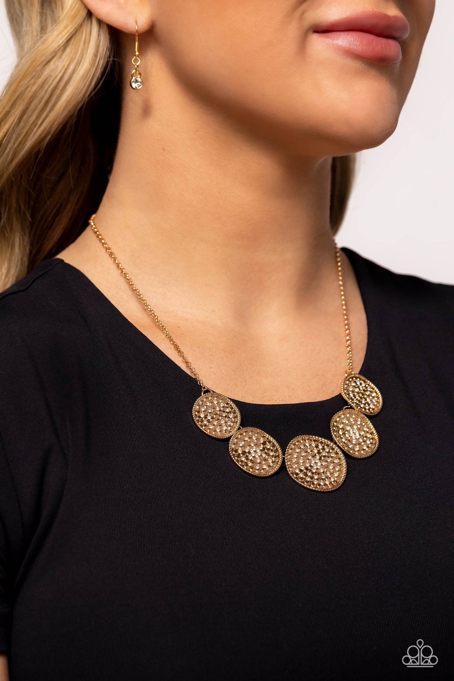Medaled Mosaic - Gold - By Paparazzi