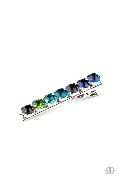 Bedazzling Beauty - Multi/Blue - Hairclip - by Paparazzi (Copy)