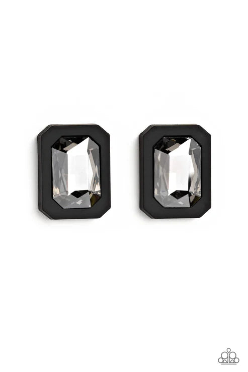 Edgy Emeralds - Black - by Paparazzi