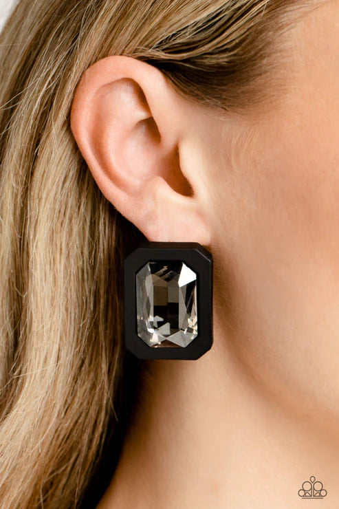 Edgy Emeralds - Black - by Paparazzi
