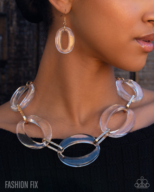 May 26 FF Necklace - Playful Period - Gold - by Paparazzi