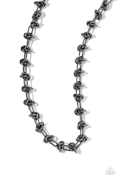Knotted Kickoff - Black - by Paparazzi