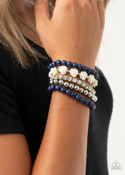 Rose Garden Grandeur - Blue - by Paparazzi