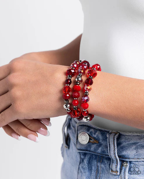 Stack of Glass - Red - by Paparazzi