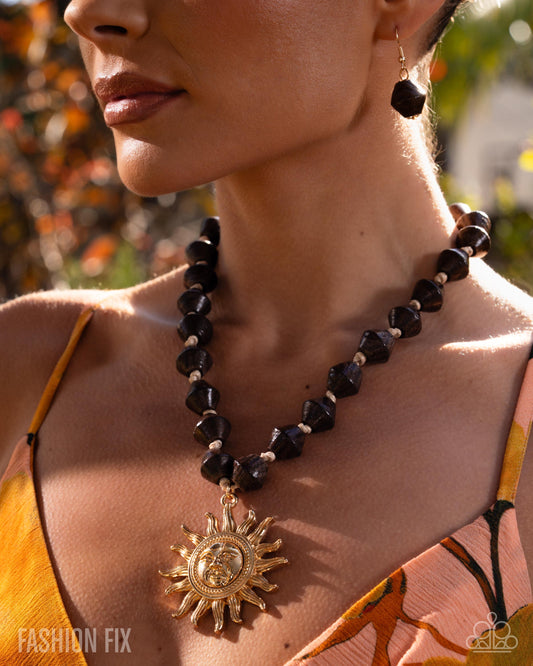 Relaxed Rays - Gold - July 26 Sunset Sightings Fashion Fix Necklace