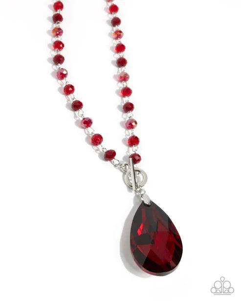 Teardrop Tale - Red - Life of The Party - by Paparazzi